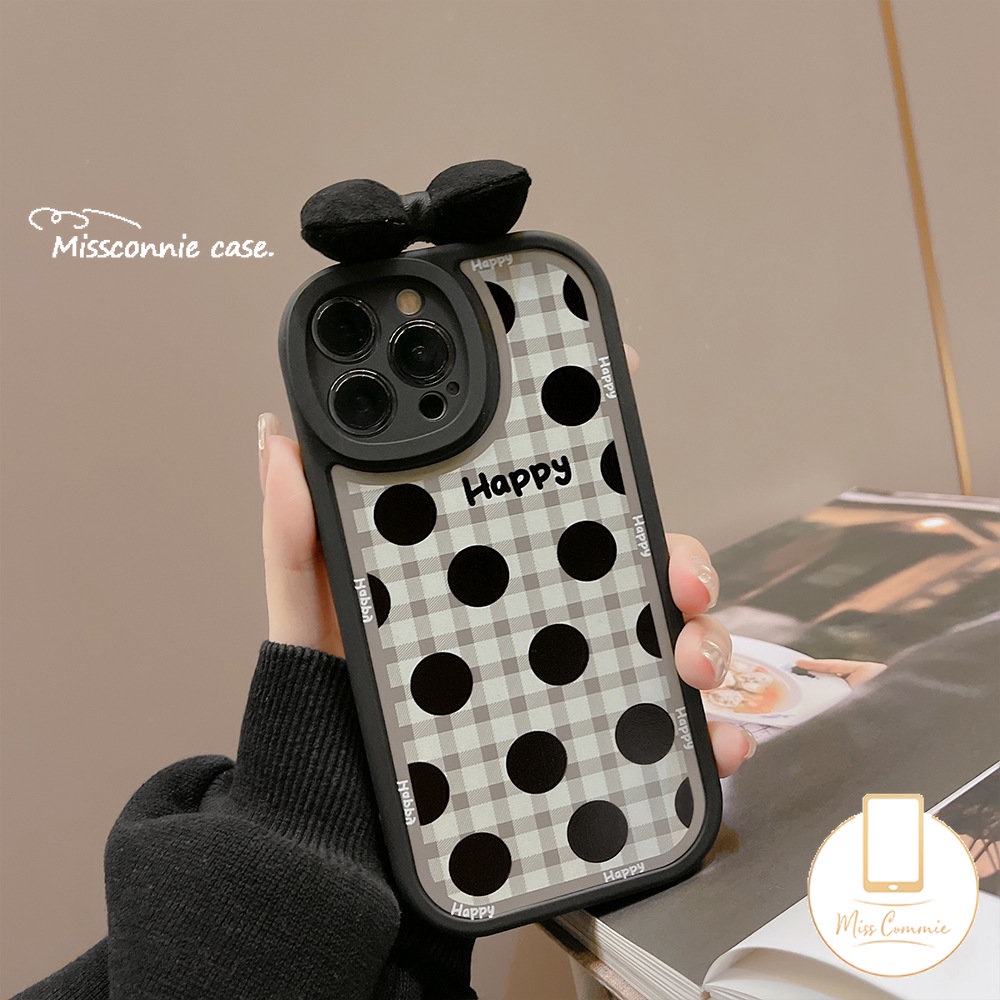 Kartun Lucu 3D Ikatan Simpul Hias Casing Untuk Infinix Note8 Smart 6 5 Hot 10 Lite 10T 10s 11 11s Hot 11 10T 10s 11s 10 9 Play Motif Kotak-Kotak Titik Gelombang Retro Soft Case