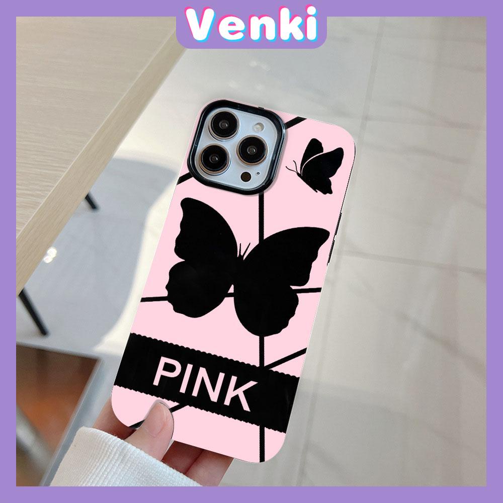 VENKI - For iPhone 11 iPhone Case Black Glossy TPU Soft Case Shockproof Protection Camera Beautiful Butterfly Compatible with iPhone 14 13 Pro max 12 Pro Max xr xs max 7Plus 8Plus