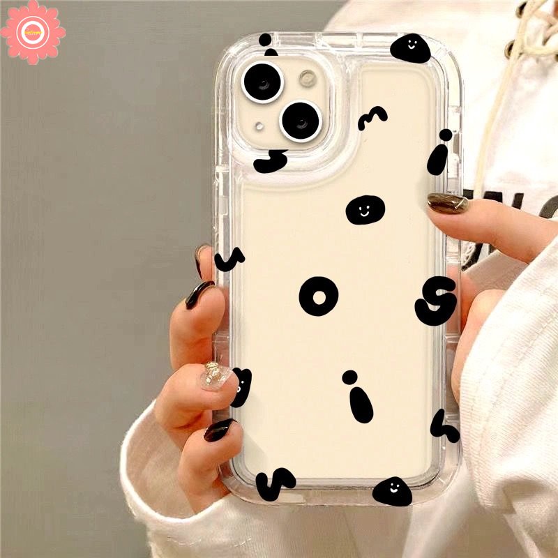 Casing Ekspresi Alfabet Sederhana Untuk Realme C55 C25 C25s C12 C15 C11 2020 5 9i 6i 5i 5s 7i C35 C21Y C20 C25Y C33 C30 C30S C1 C2 C11 2021 C17 C3 Kartun Airbag Transparan Soft Cover