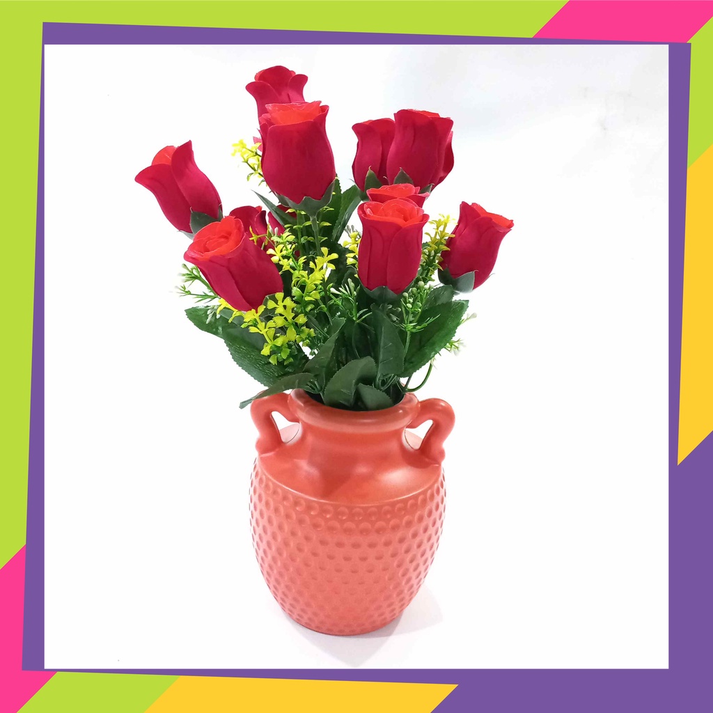 1860 / Pot bunga plastik dekorasi / Vas bunga hias tanaman artificial