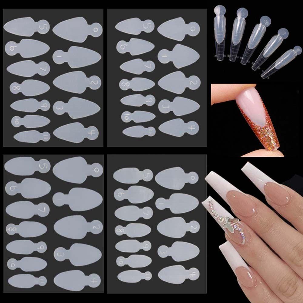 Agustina Kuku Cetakan Stiker Fashion Perekat Diri Dekorasi Kuku Manikur Aksesoris Garis Perancis Kuku Decals Nails Bentuk Ekstensi Gel Ekstensi Nail Mold