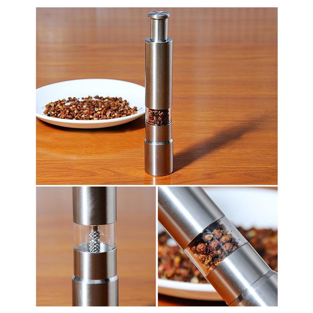 Pepper Grinder Stainless Steel Penggiling Bumbu Manual Dengan Jendela Visual