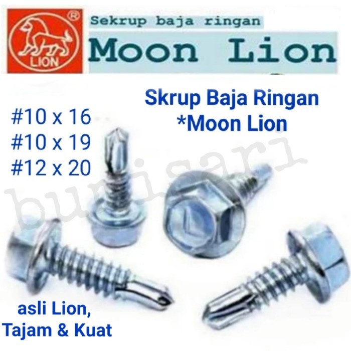 SKRUP BAJA RINGAN 12 X 20 (MOON LION) - per dus isi = 500 pcs