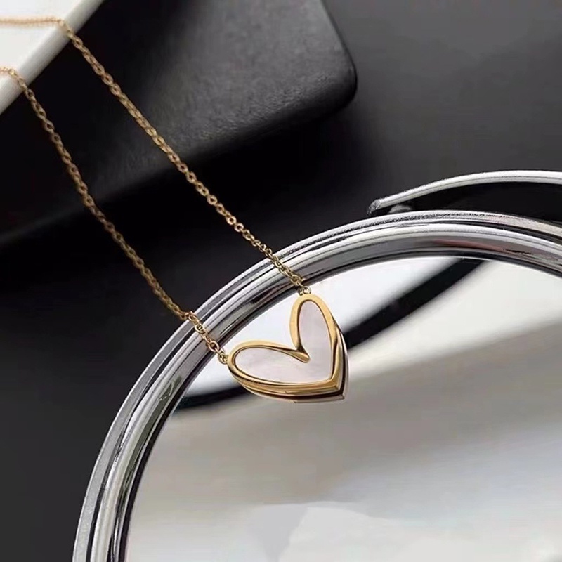 Kalung Geometris Hati Bahan Alloy Fashion Untuk Wanita