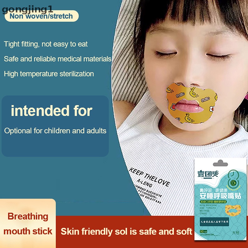 Ggg 30Pcs/Box Stiker Anti Mendengkur Untuk Anak Tidur Malam Bibir Hidung Pernafasan Meningkatkan Patch Stiker Koreksi Mulut Tape ID