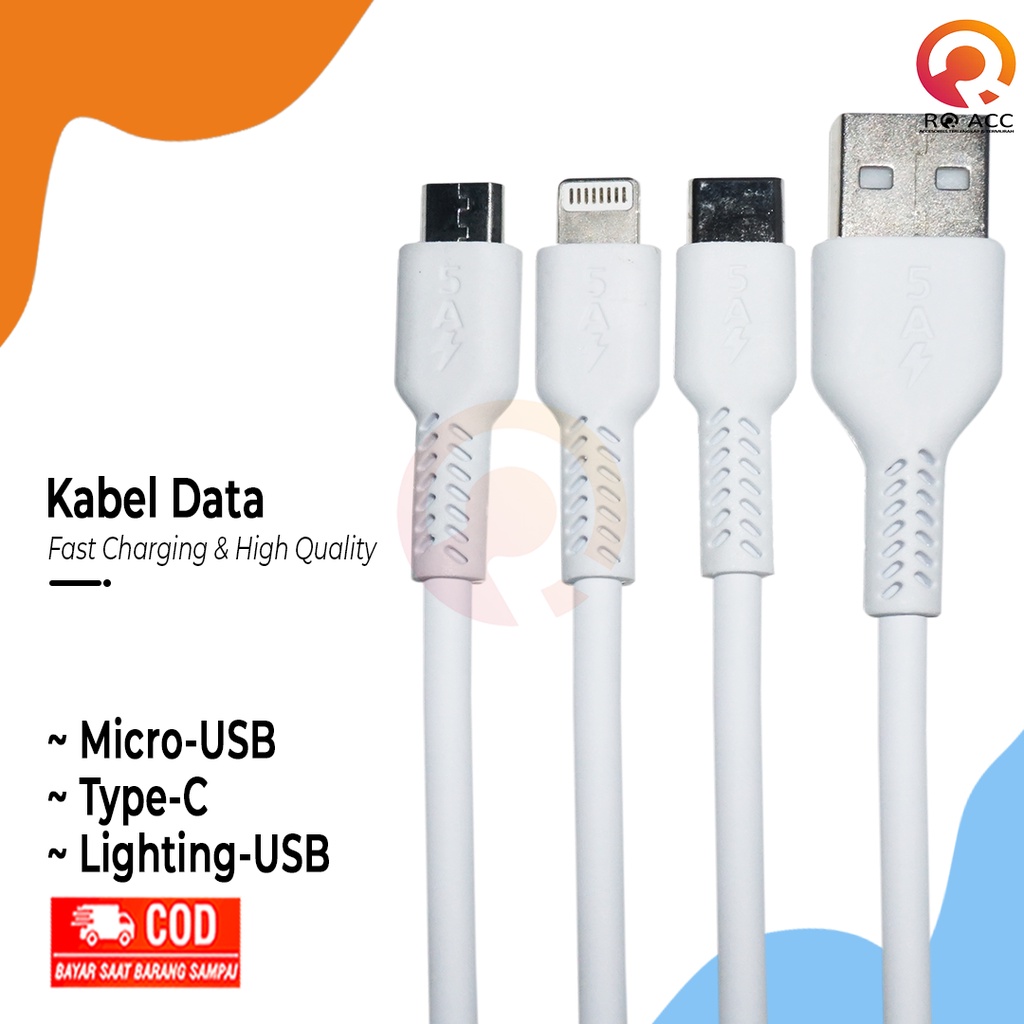 [RO ACC] NVN-PS003 KABEL DATA CHARGER FAST CHARGING MICRO USB / TYPE C / LIGHTING USB 5A