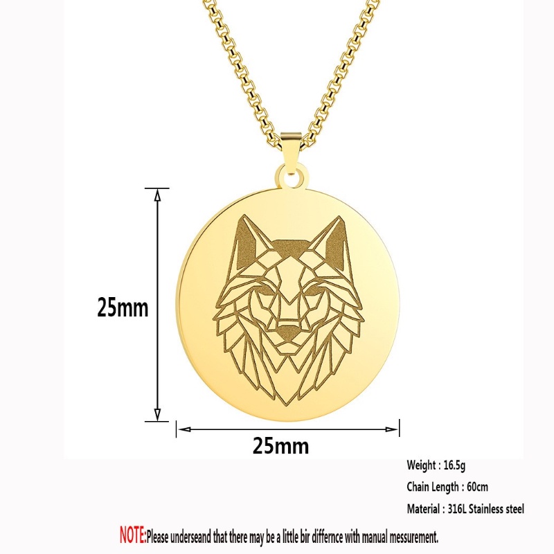 Z H Perhiasan Stainless Steel Serigala Liontin Pria Kalung Fashion Retro Hip Hop Pesta Perhiasan Aksesoris Hadiah