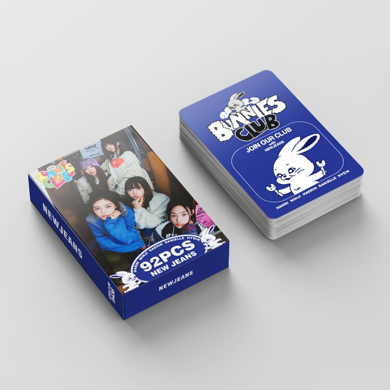 92pcs /box NJ BUNNIES CLUB Stiker Photocards Lomo Card NJ Kpop Postcards Pasta