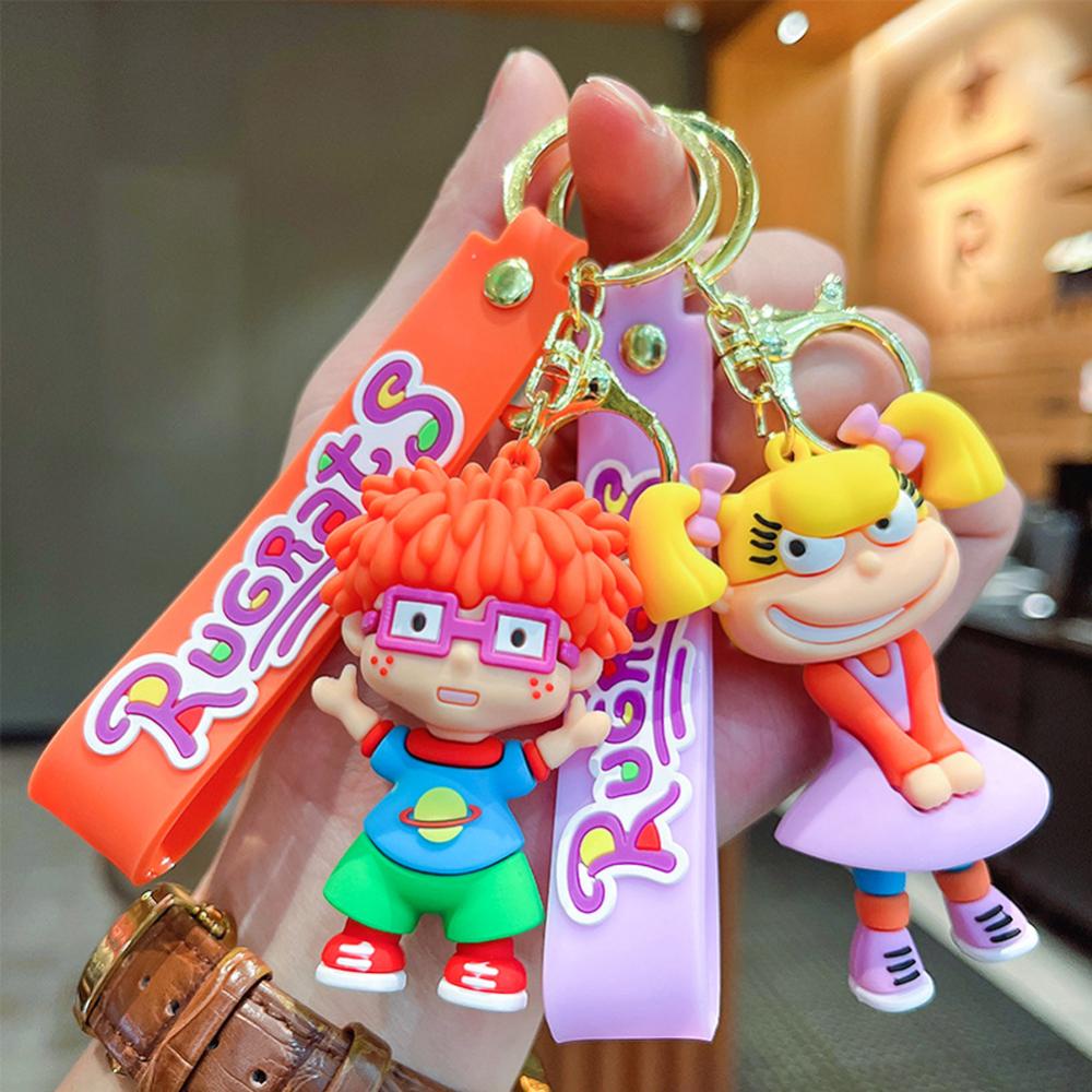 Timekey Kartun Anime Figurine Gantungan Kunci Wanita Pria Kreatif Anime Pasangan Keyrings Untuk Pesta Ulang Tahun Anak F6G9