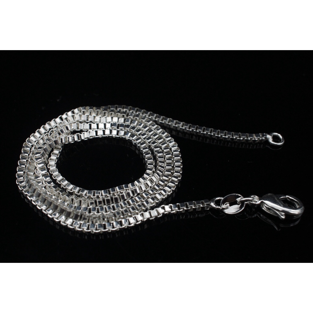 Goldkingdom Aksesoris Perhiasan Fashion Ready Stock 2.0MM Kotak Rantai Kalung Fashion Kalung Perak
