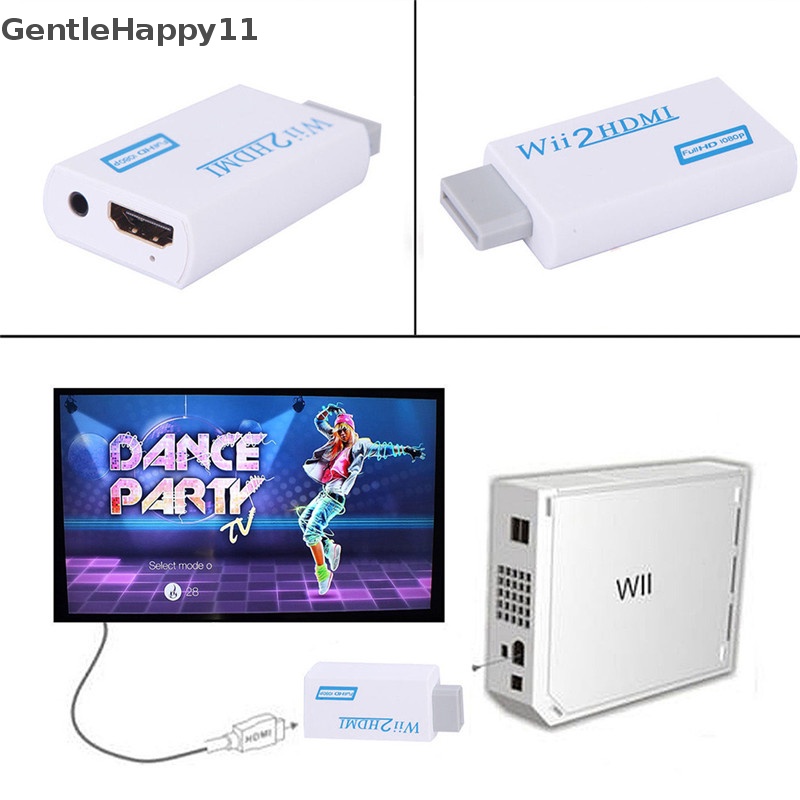 Gentlehappy Konektor Adapter Converter HD Wii To HDMI 1080P/720P Upscaling Dengan id 3.5MM