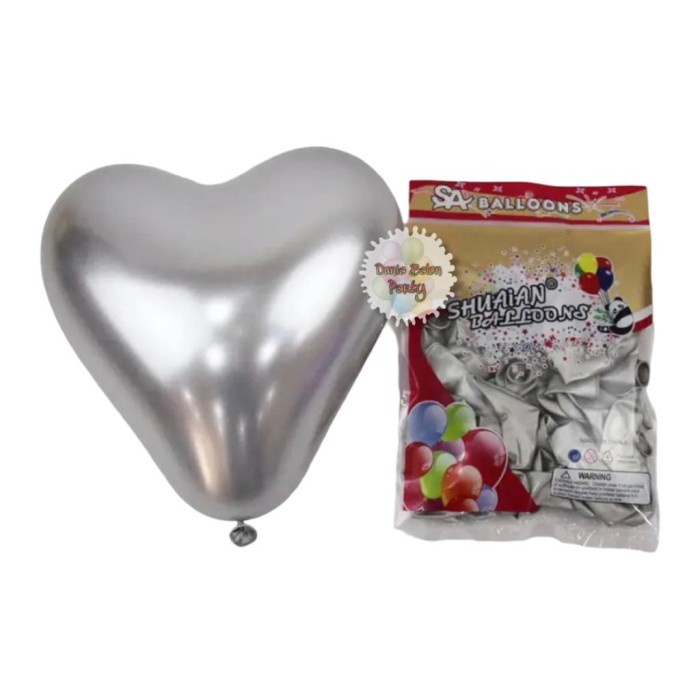 Balon Latex Metalik Chrome Love / Latex Love Chrome 12inch (isi 50pcs)