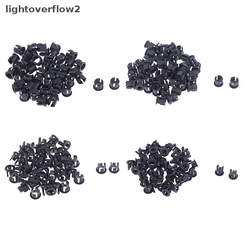 [lightoverflow2] 50pcs Klip Penahan LED Plastik 3mm/5mm-Bezels Mount Cases Housing Hitam [ID]