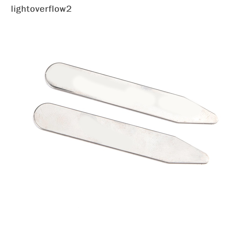 [lightoverflow2] 2pcs Bahan Stainless Steel Kerah Tetap Tulang Untuk Dress Kemeja Bisnis Pesta Perhiasan [ID]