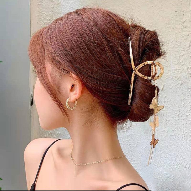 Alloy Kupu-Kupu Rumbai Rambut Cakar Rambut Klip Fashion Jepit Rambut Wanita Aksesoris Rambut