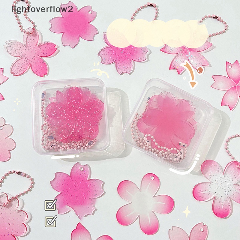 [lightoverflow2] Cherry Blossom Gradual Cuckster DIY Flash Pink Cuckster Kreatif Buatan Sendiri Disk Kecil Portabel Liontin Gantungan Kunci Liontin Kecil [ID]