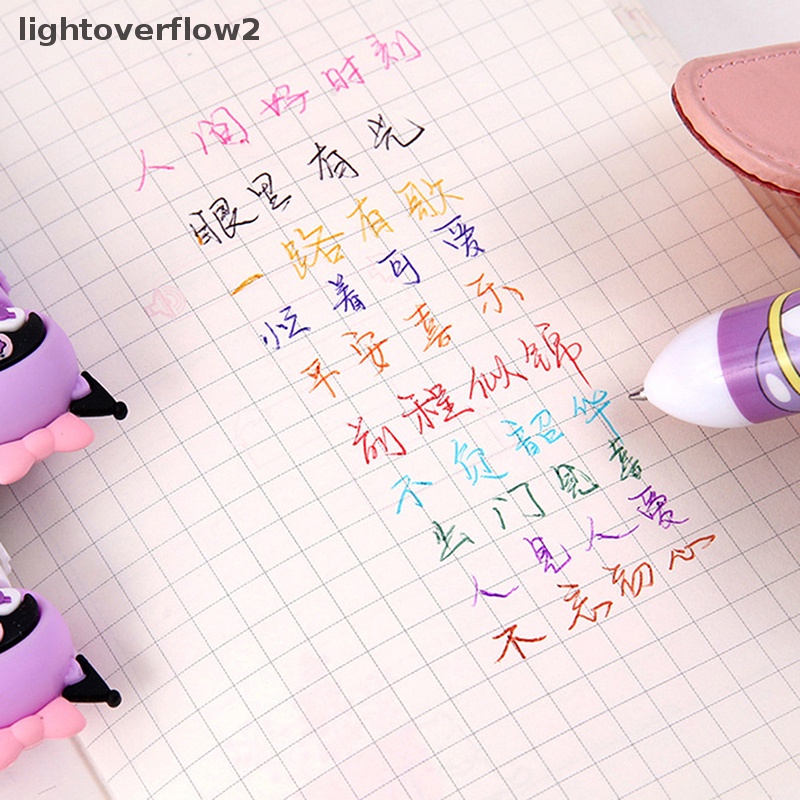 [lightoverflow2] Lucu Kartun Kuromi 10warna Ball Pen Kawaii 0.7Mm Multi Color Pen Siswa Wrig Alat Pena Anak Alat Tulis Hadiah [ID]