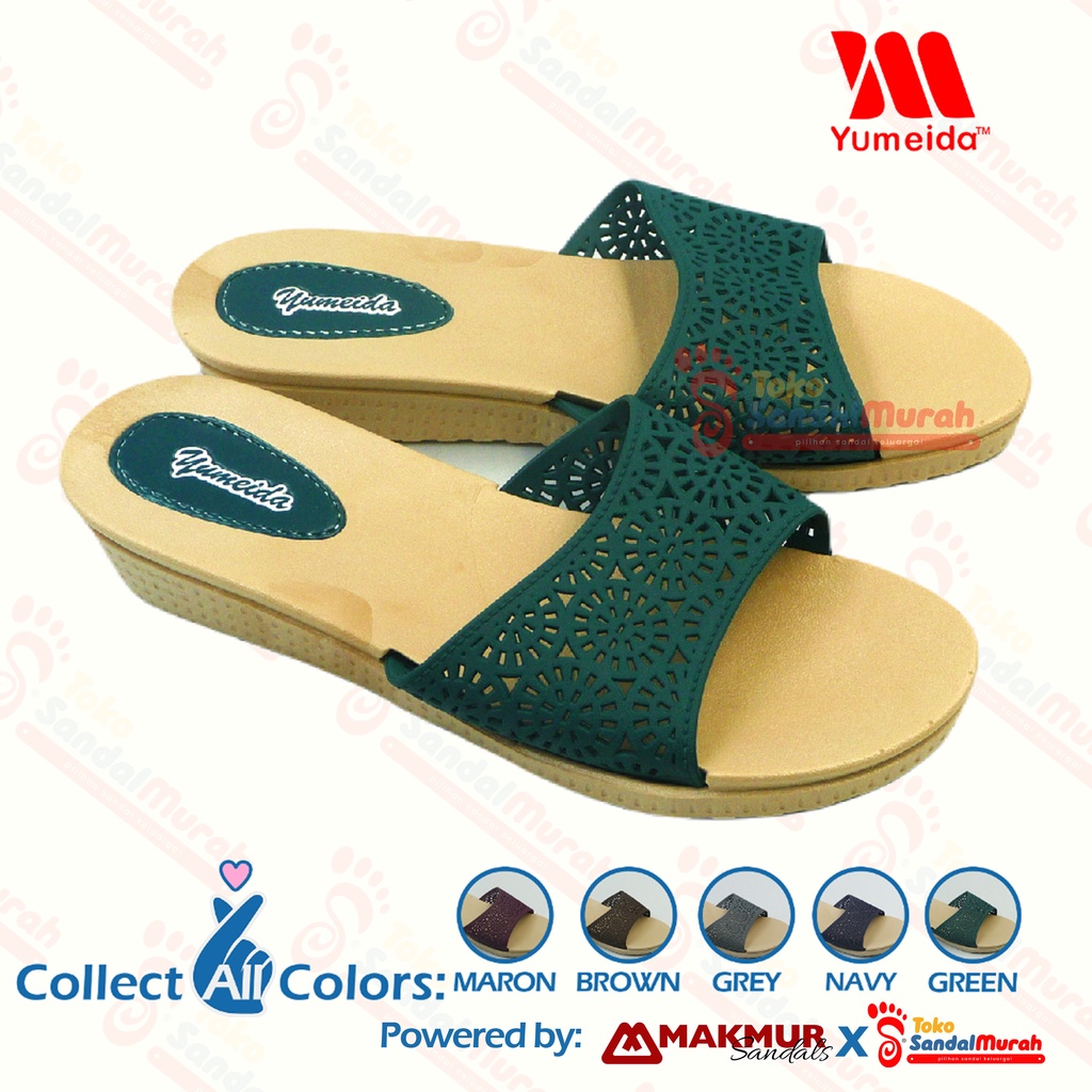 Toko Sendal Murah - Sandal Wanita Wedges Uk 36 - 41 / Sandal Slop Wanita Dewasa / Sandal Kokop Wanita Model Jaring / Sandal Kekinian Terbaru [Toko Sendal Murah Yumeida 23012 L]
