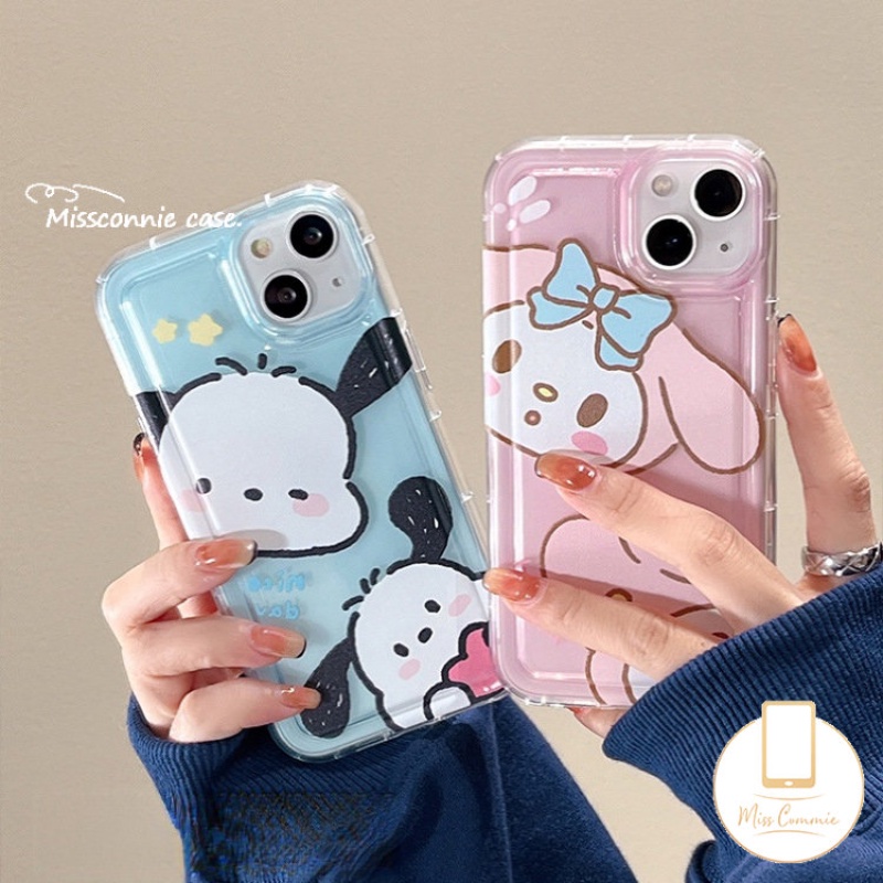 IPHONE Kartun Imut Melody Pochacco Casing Ponsel Kompatibel Untuk Iphone6 6S 7 8 Plus 11 14 13 12 11 Pro MAX 7Plus XR X XS MAX Transparan Shockproof Airbag Lembut Penutup Belakang