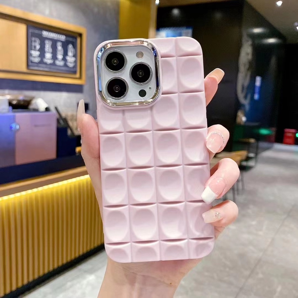 IPHONE Kreatif Pola Tiga Dimensi Cekung Dan Cembung Casing Ponsel Iphone14 13 12 11 Pro Max X Xs Max Xr Shockproof Case Cover