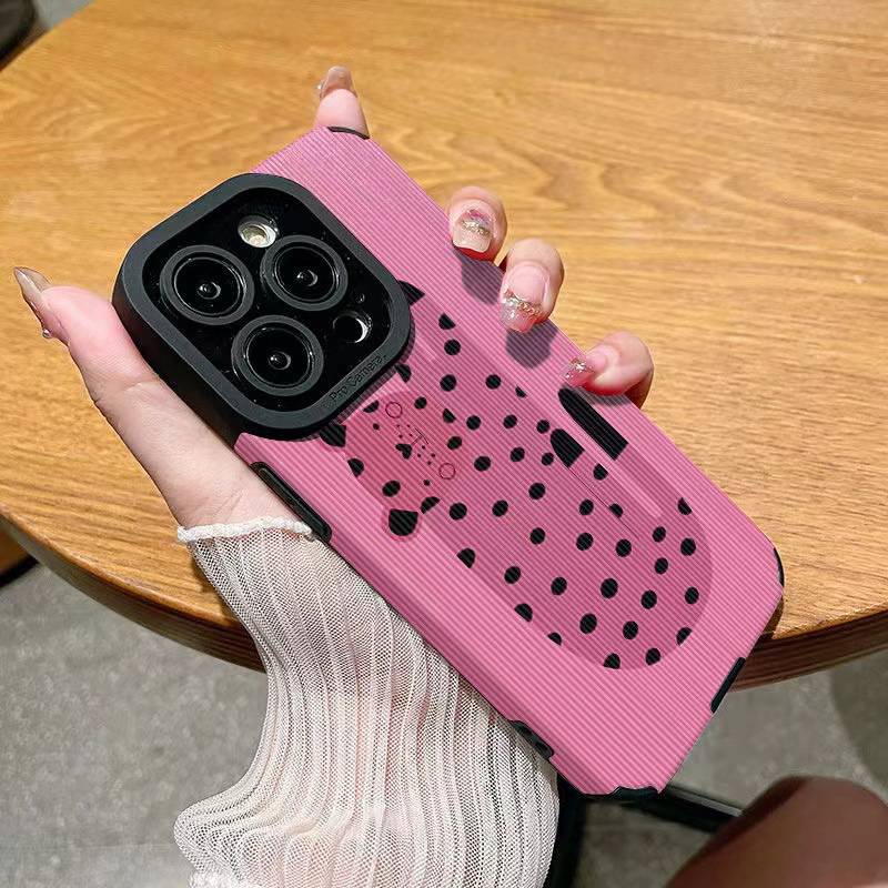 Casing Kulit Pretty Pink Leopard Soft Case IPhone 6S 7 plus 8 plus X XS XR XS Max 11 13 12 14 PRO Max 14 plus 12 13 mINI SE Casing Hp Cewek Wanita