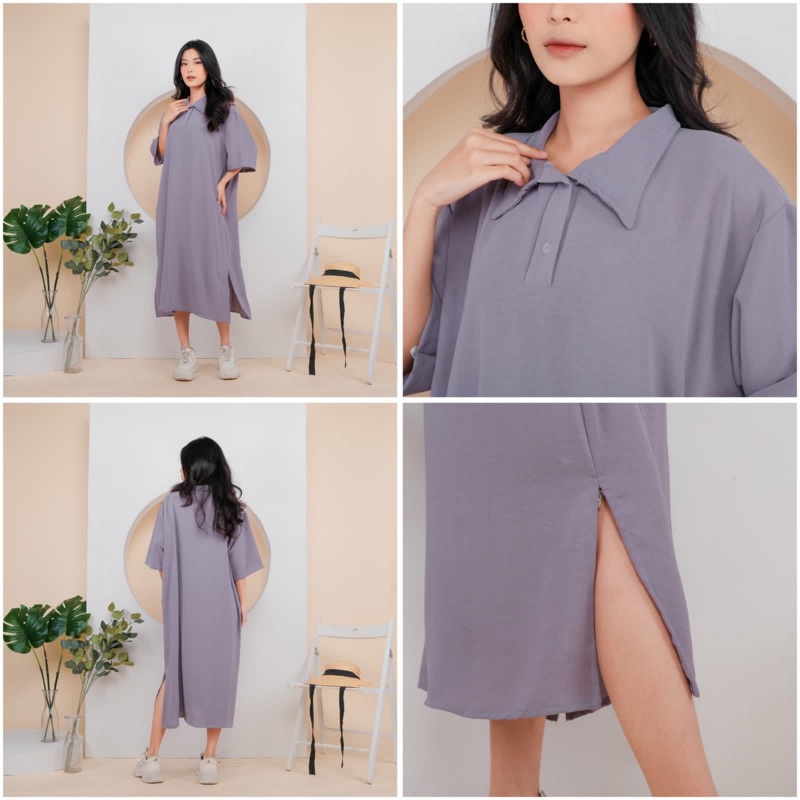 Atasan Baju Dress Wanita Oriana Polos Bahan Cringkle Airflow Premium Kekinian Murah Korean Style