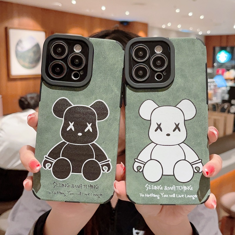 IPHONE Case Pelindung Bahan Kulit trend Kartun Untuk Iphone14 13 12 11 Pro MAX X XR XS Max7 8 Plus soft case Anti-drop