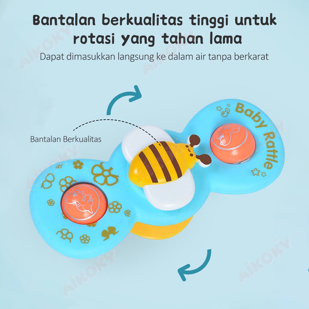 Aikoky Mainan Mandi Fidget Spinner Baby / Genggam Sensor Motorik Bayi