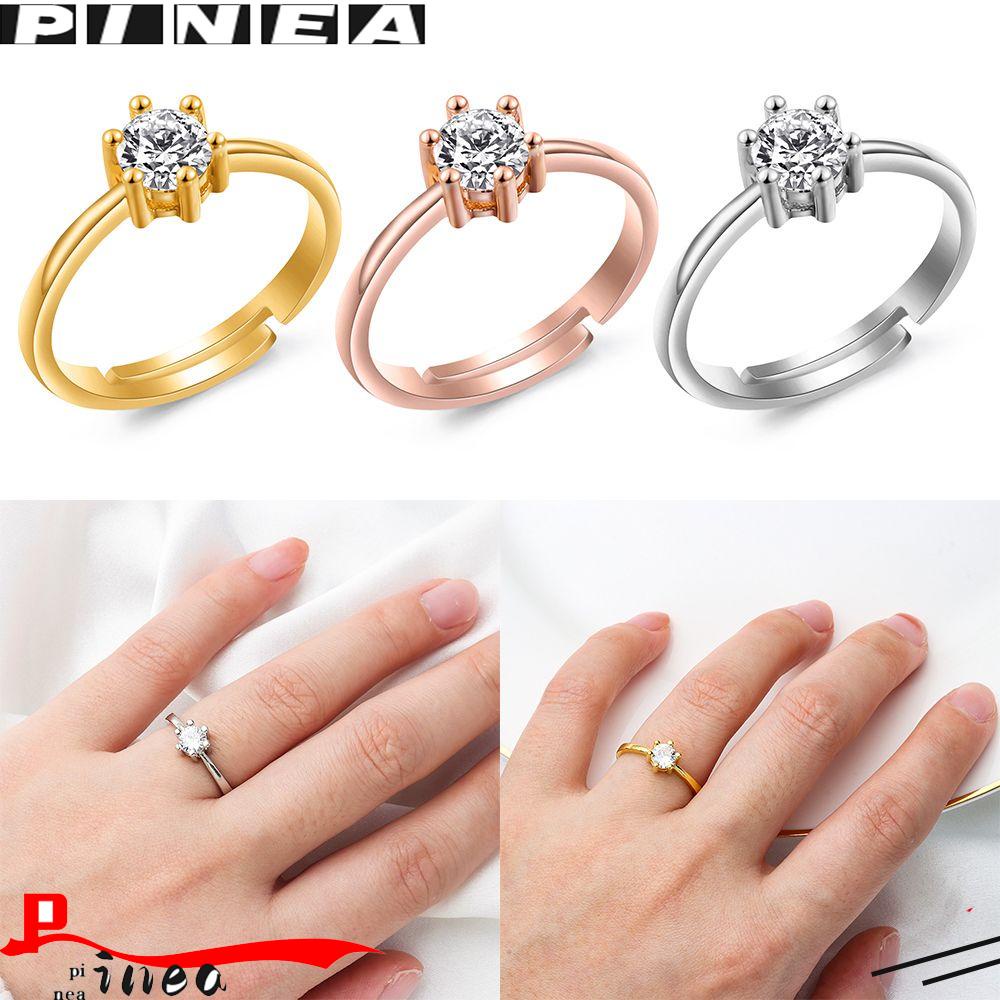 Cincin Mahkota Nanas Adjustable Silver Cinta Unik Untuk Wanita Hias Berlian