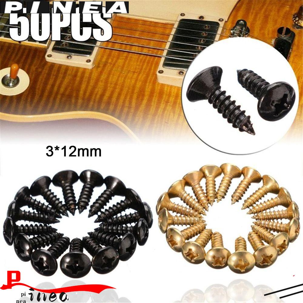 Nanas 50pcs/set Sekrup Pickguard Gitar Emas Hitam Perak Luthier Alat DIY Aksesoris Gitar