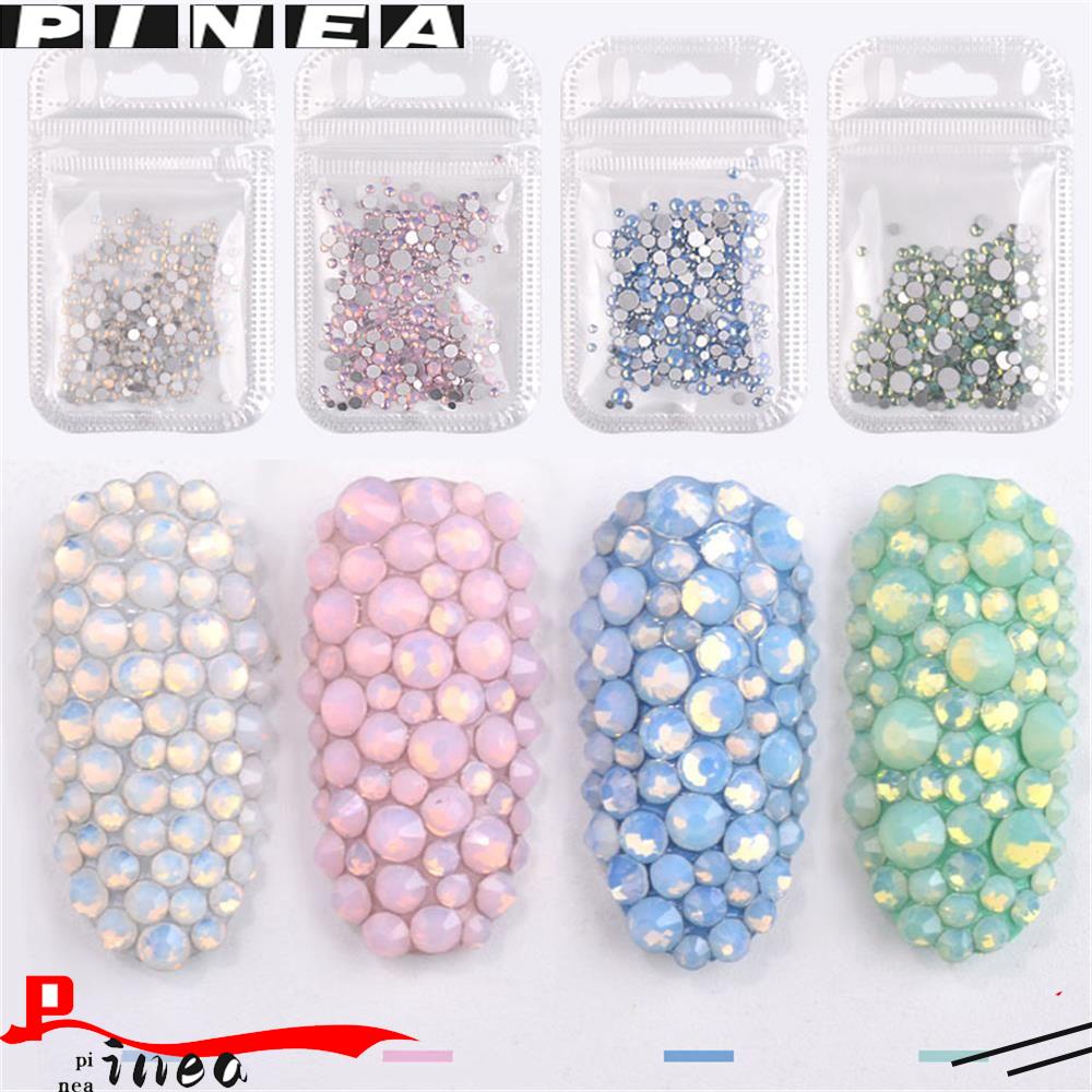 Berlian Imitasi Kuku Opal Nanas DIY Multi Ukuran Manicure Dekorasi Nail Art Crystal