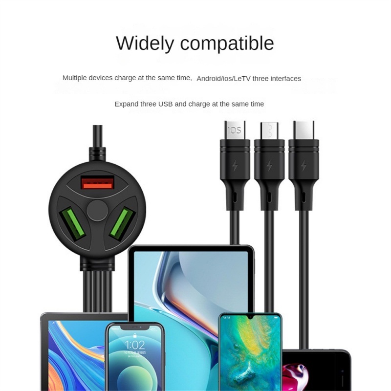 6in1 Data Transmisi Usb C Kabel 120cm Fast Charging Data Line Multi-Fungsi Kabel Data Ponsel Pengisian Cepat Portabel Stabil