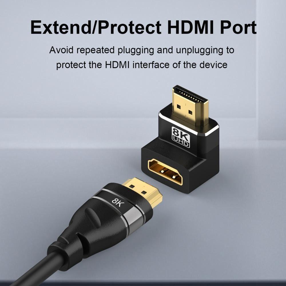 POPULAR Populer 3Pcs Adaptor 8K HDMI-Kompatibel Untuk Laptop HDTV Sudut Kanan90 270derajat 60HZ HDTV