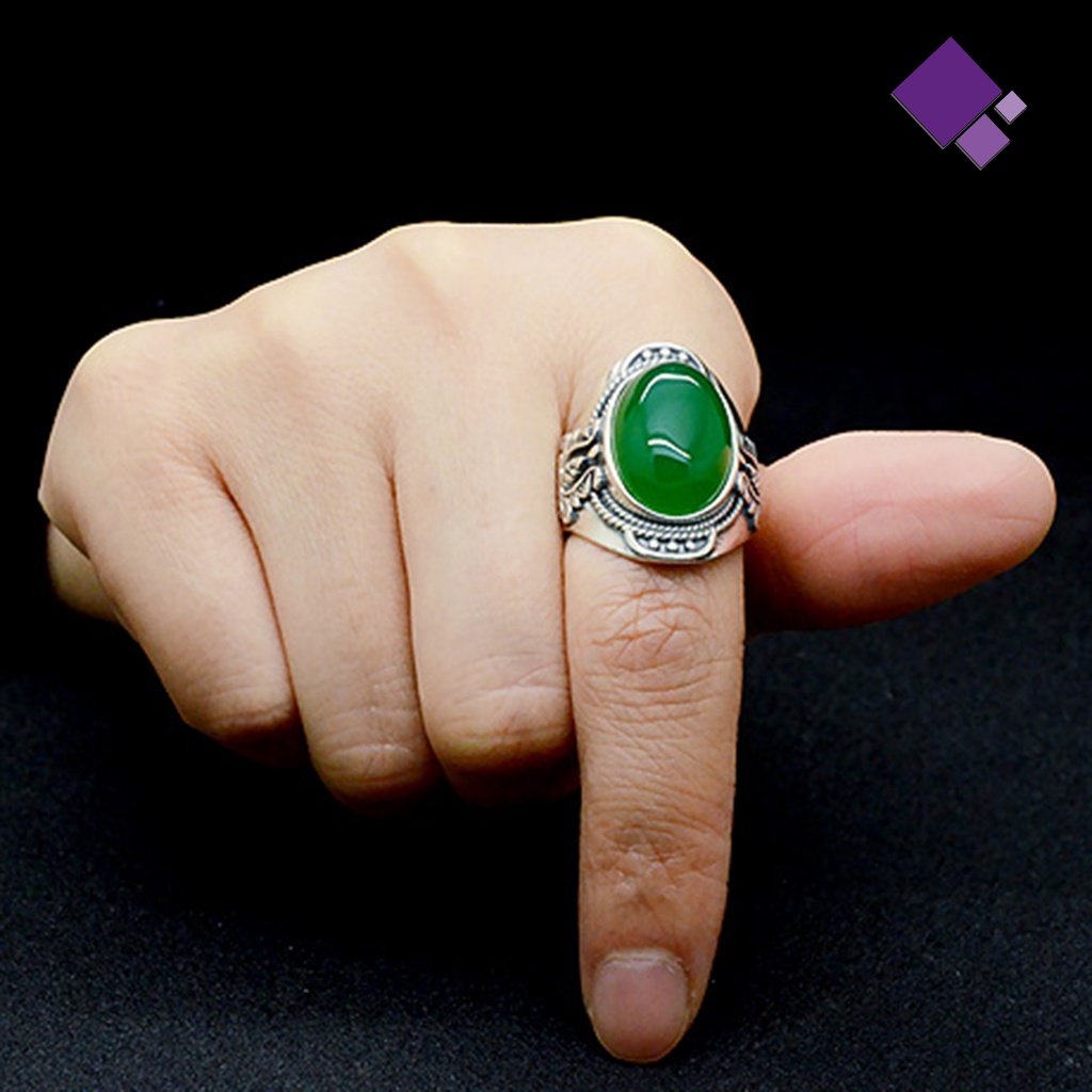 &lt; Naiveblues &gt; Pria Vintage Buatan Permata Ukiran Band Jari Cincin Perhiasan Perjamuan Hadiah