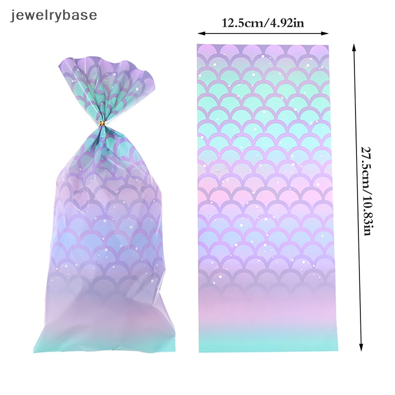 [jewelrybase] 50pcs Goodie Bag Plastik Mermaid Tail Permen Biskuit Kemasan Kantong Butik