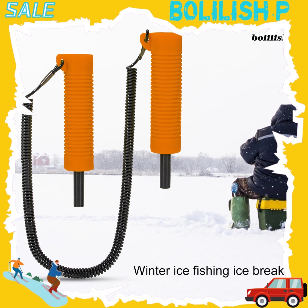 Bo-ditarik Ice Pick PVC Shell Non-slip Pegangan Ulir Portabel Stainless Steel Pemecah Es Universal Alat Safety Ice Pick Outdoor Es Memancing Alat Perlengkapan Memancing