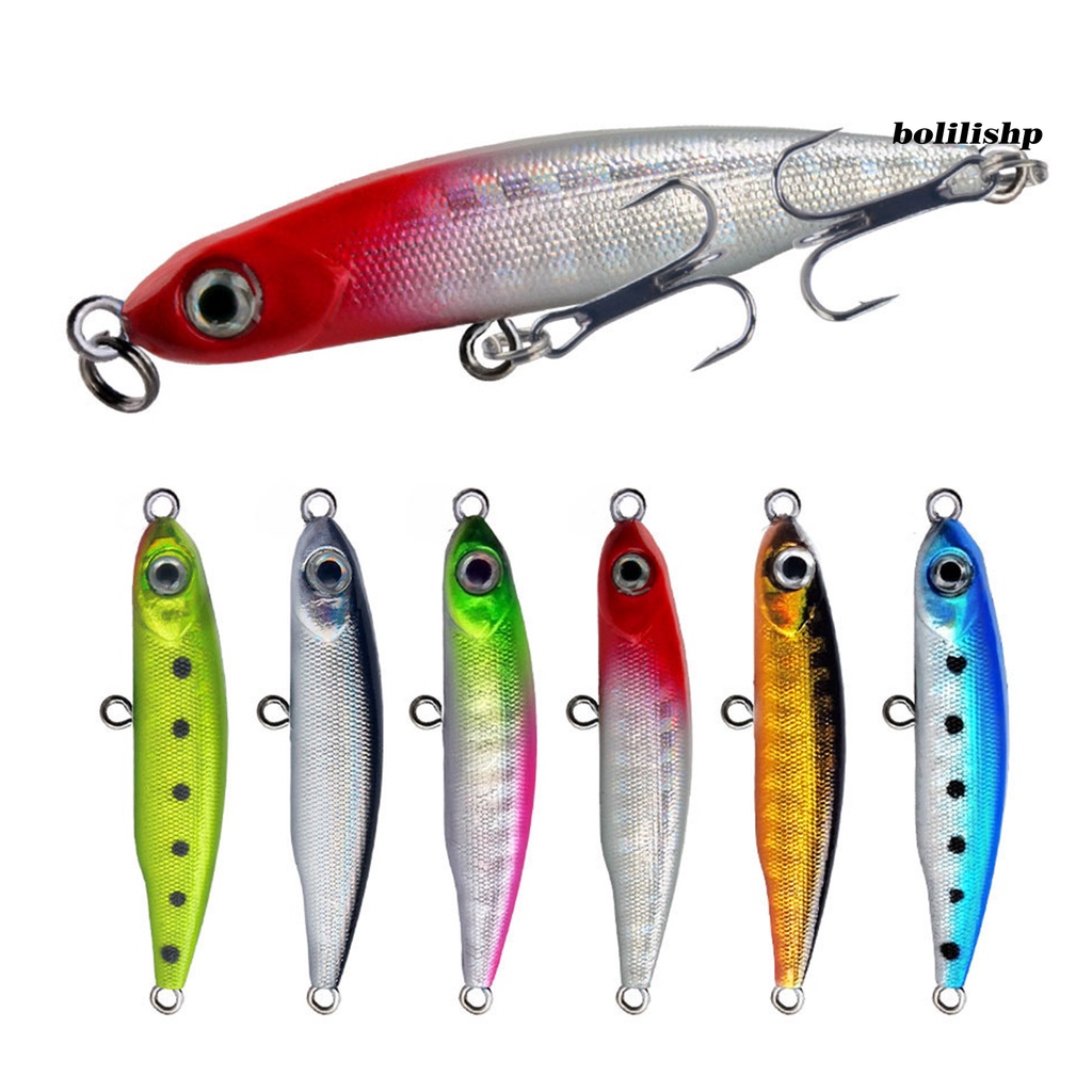 Bo-5.3cm/3g Lure Bait 2kait Treble Tajam Barb Vibrant Steel Balls Plat Lidah Panjang Tenggelam Perlahan Umpan Bionik Untuk Memancing Di Luar Ruangan