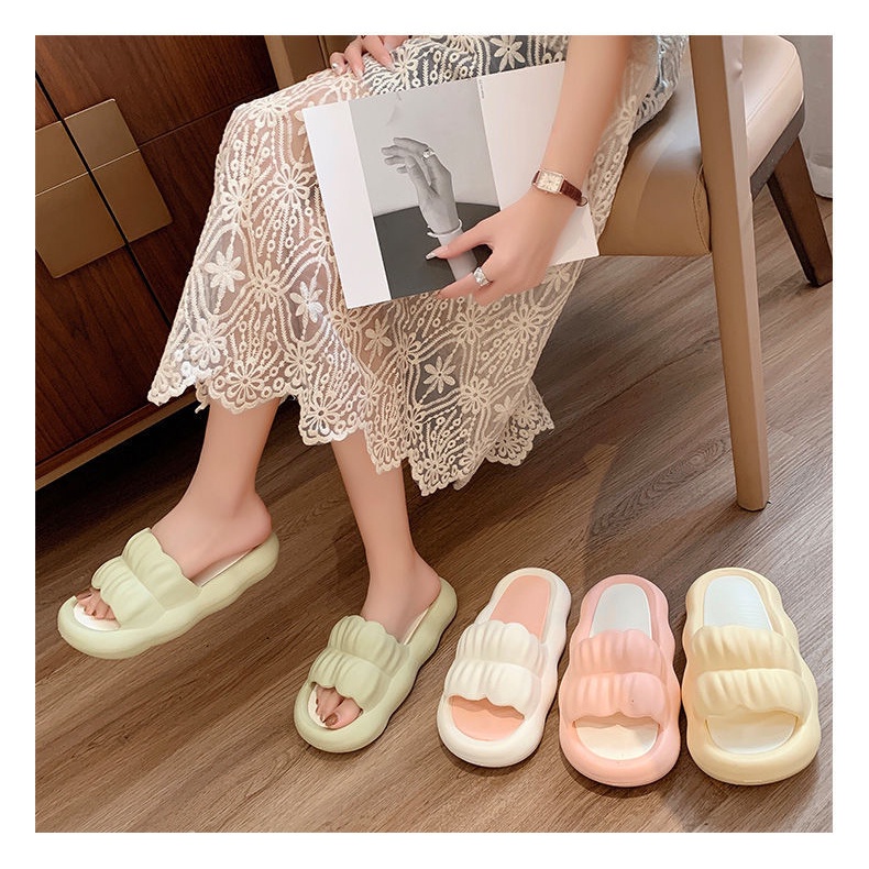 SANDAL SELOP WANITA MOTIF CHERRY LOVE ASTRONOT AWAN Jelly Korean Import Soft Slipper Anti Slip Elastic Empuk PVC / Slop RUMAH TEBEL NYAMAN EMPUK korea cloud slip on Casual cewek