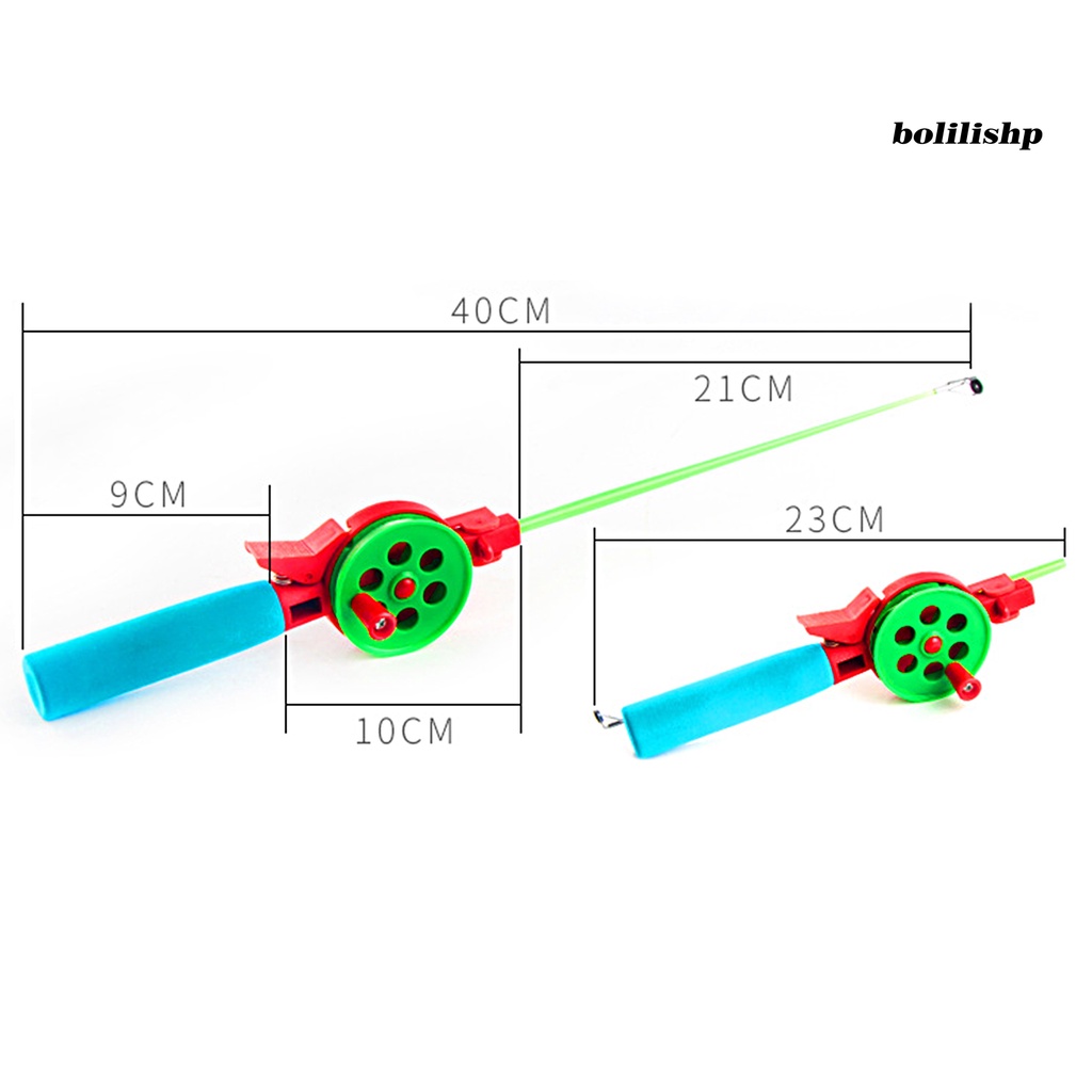Bo-40cm Anak Joran Pancing Bagian Pendek Yang Dapat Ditarik Pegangan Non-slip Ringan Dapat Disesuaikan Pancing Es Untuk Outdoor
