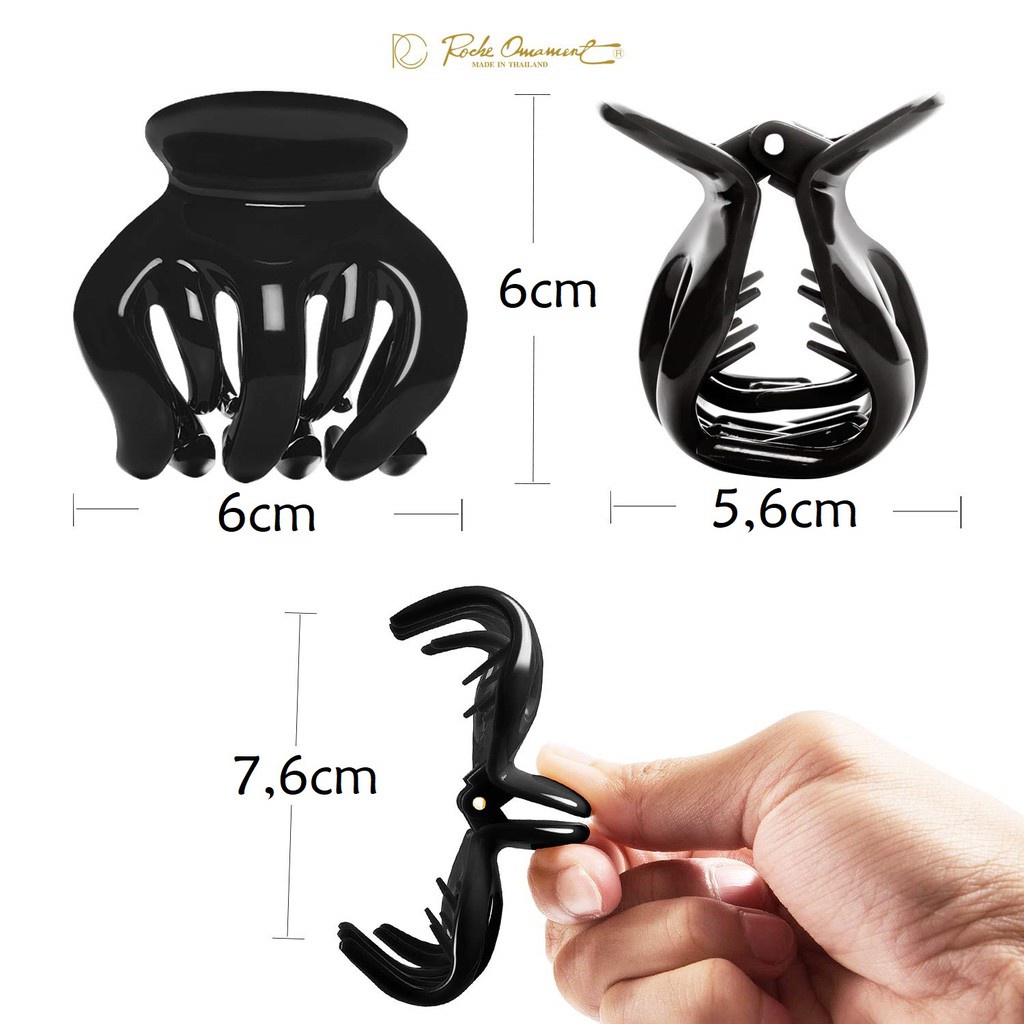 Delunashop Jedai Ori Bangkok thailand besar 6cm cakar 5 Roche Ornament Jepitan Rambut Pumpkin Interlock Hair Claw Clips