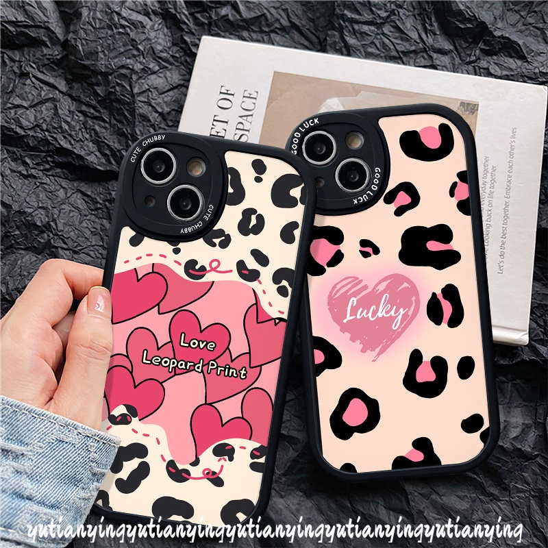 Art Love Heart Soft Case Untuk Realme C53 C15 C25Y C21Y C35 C11 C30 C20 C55 C31 C20A C17 C12 C25s C21 GT C2 C3 6i 6s 5 6 8 10 Pro+5i 7i 8Pro 5 8i 9i Fashion Leopard Sarung Print