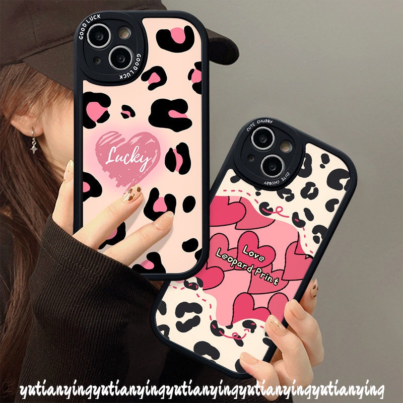 Lucky Art Love Heart Couple Case for Infinix Hot 11 10s 10T 10 Lite 11s Note 8 Hot 9 10T 10s 11s 11 10 Play Smart 5 6 Fashion Leopard Print Phone Soft Tpu Back Cover