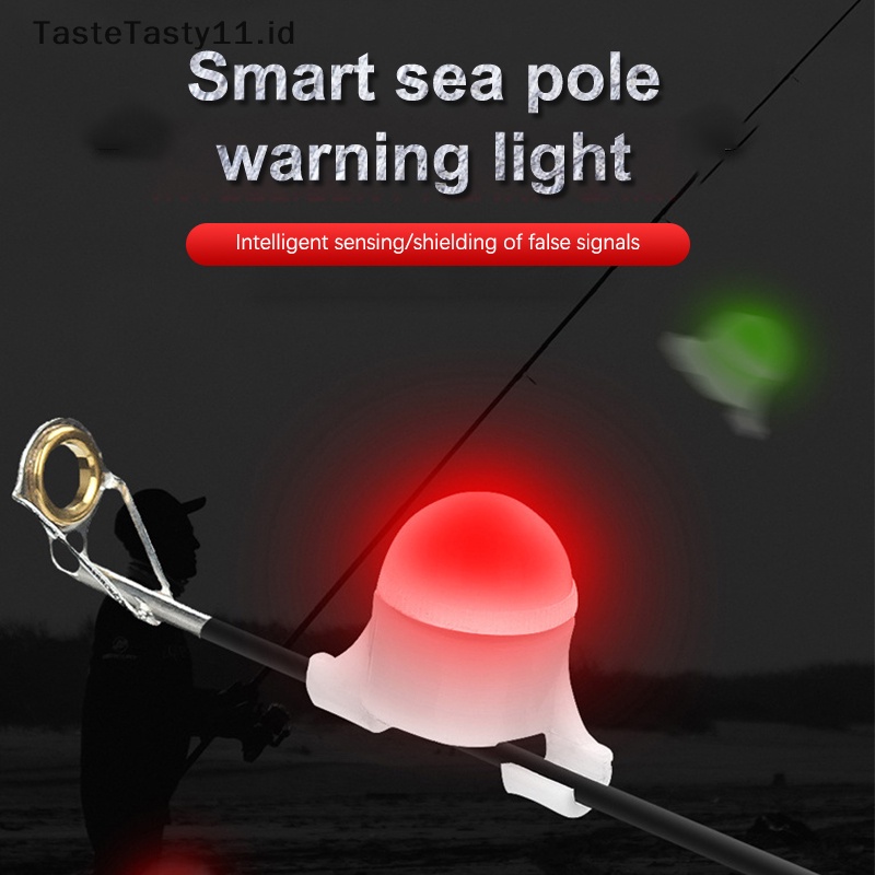 Tastetasty Night Fishing Alarm Light Fishing Bite Accessories Lampu LED Elektronik Al Outdoor Fish Line Gear Alert Indikator Tools.