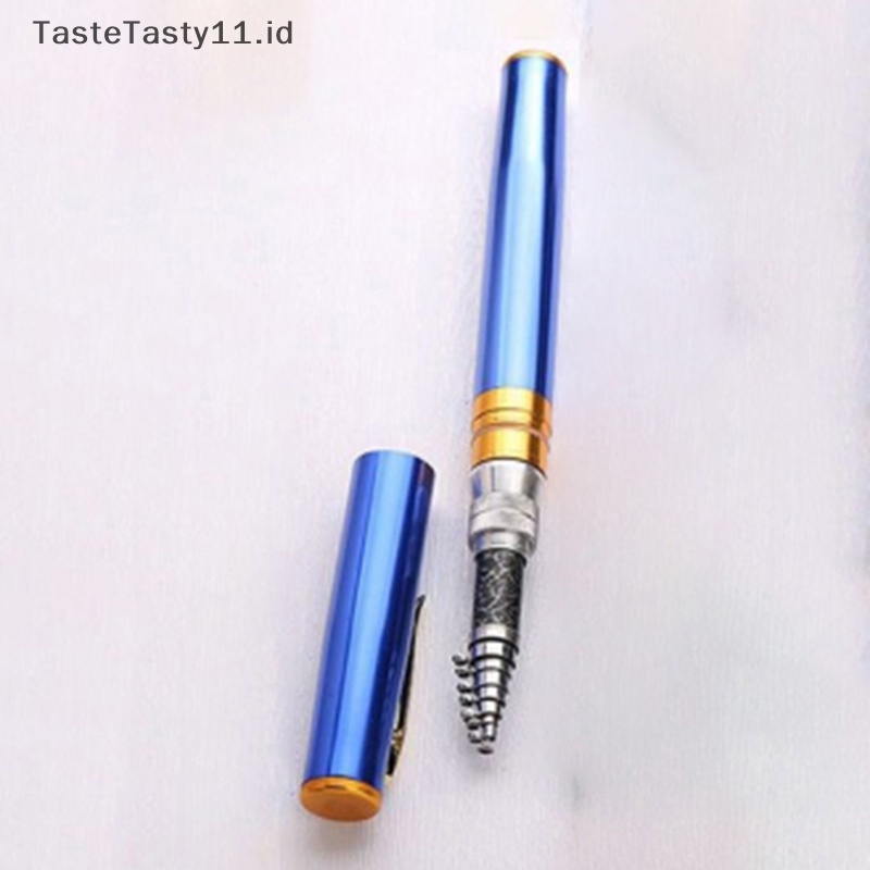 Tastetasty Portable Pocket Telescopic Mini Pancing Bentuk Pulpen Folded Fishing Rod Rumput Laut Kecil.