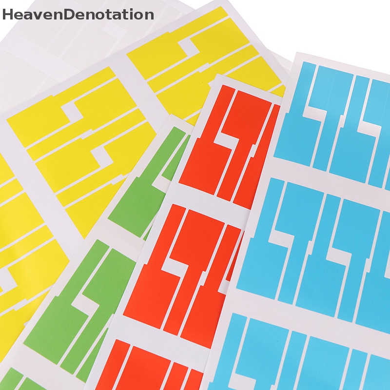 [HeavenDenotation] 30pcs/lembar Stiker Kabel Perekat Diri Tahan Air Identifikasi Tag Warna-Warni HDV