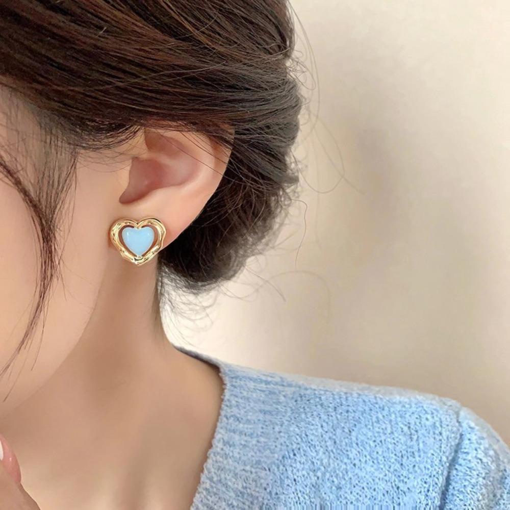 Needway  Anting Gaya Korea Temperamen Unik Berongga Keluar Manis Paduan Wanita Fashion Perhiasan