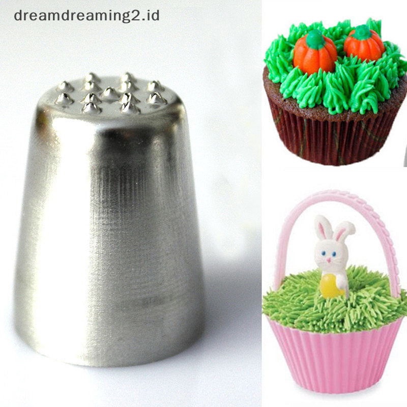 (drea) Mode Baru Rumput Rambut Icing Piping Nozzle Kue Cupcake Decorag Tip Tools//