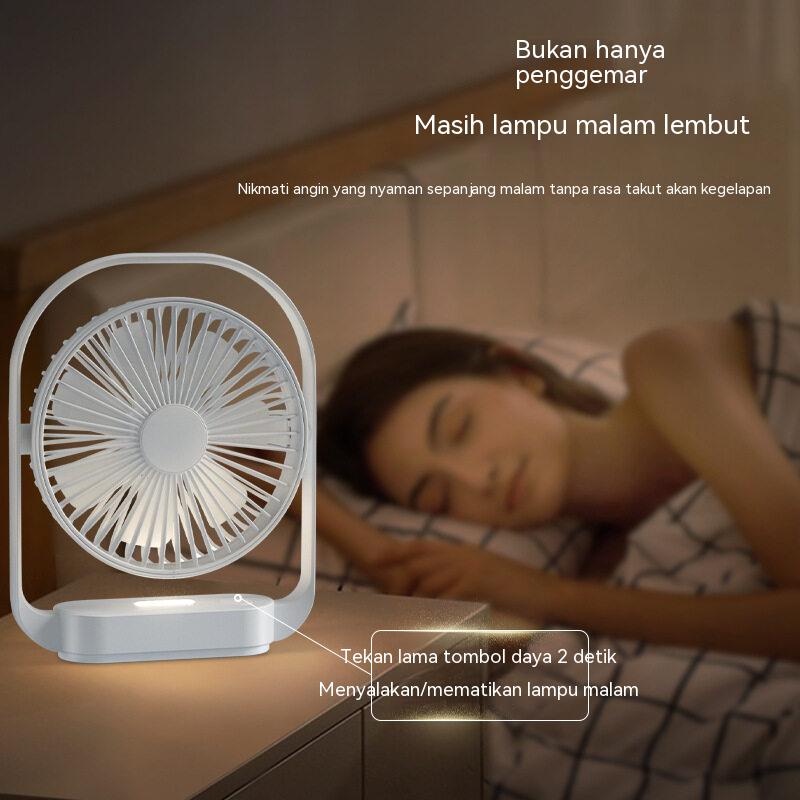 Kipas Again Portable Fan 4000mAh Rotateable Rechargeable Led Illuminated 4 gear Wind Speed 330° Degree Rotata