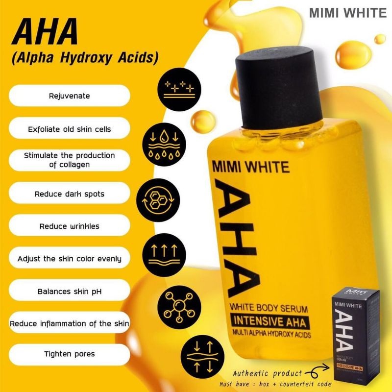 Mimi AHA White Serum Pemutih Tubuh