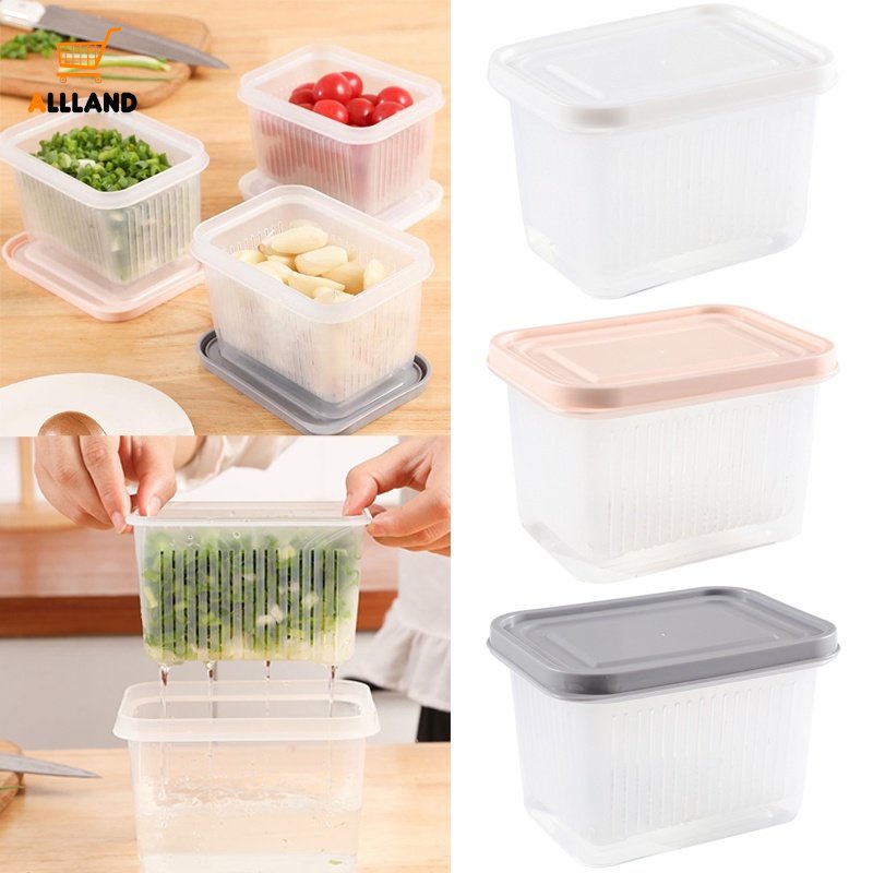 Beberapa Gaya Double Layer Drain Sealed Box/Kulkas Dapur Jahe Bawang Putih Makanan Fresh-keeping Tempat Penyimpanan